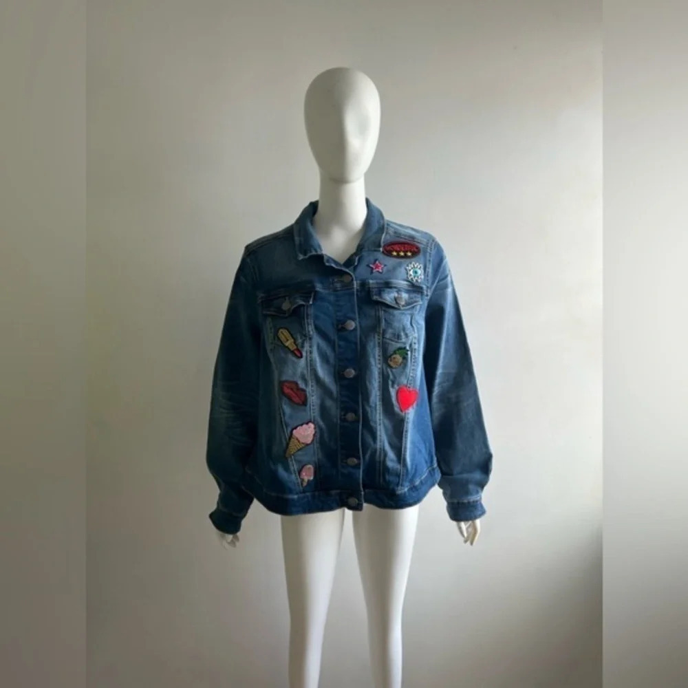 Love & Legend PATCHES Y2K DENIM JEANS Jacket   sz US XXL NWT
